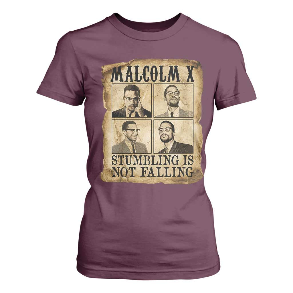 Malcolm X T Shirt For Women Stumbling Is Not Falling Historical Poster TS12