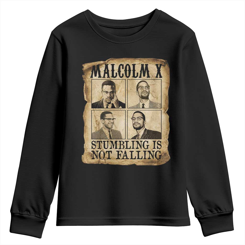 Malcolm X Youth Sweatshirt Stumbling Is Not Falling Historical Poster TS12