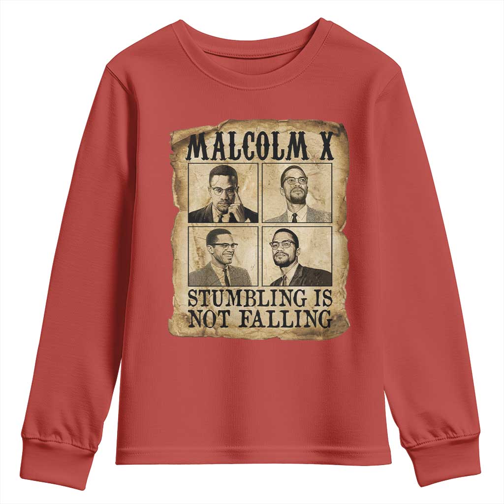 Malcolm X Youth Sweatshirt Stumbling Is Not Falling Historical Poster TS12