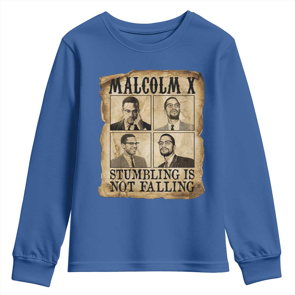 Malcolm X Youth Sweatshirt Stumbling Is Not Falling Historical Poster TS12