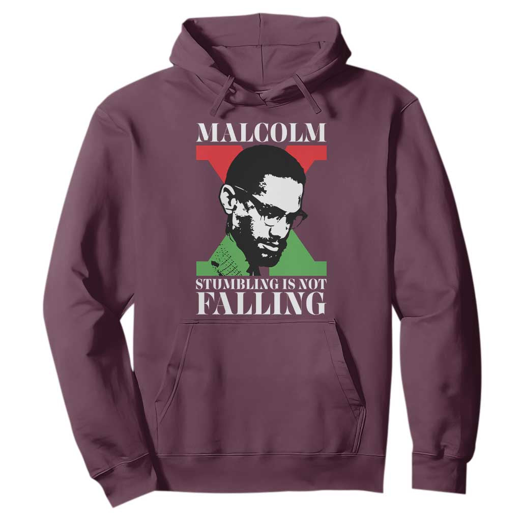 Malcolm X Hoodie Stumbling Is Not Falling Black History Leader TS12