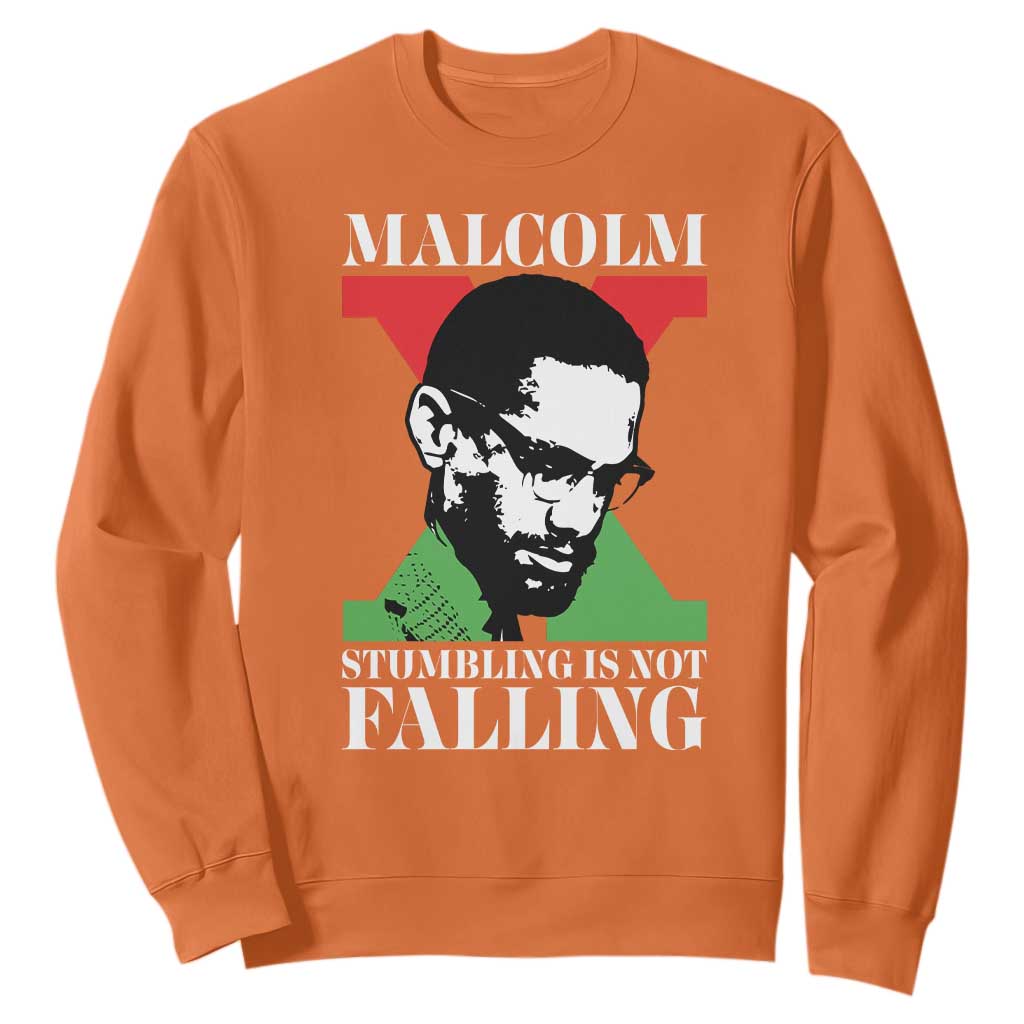 Malcolm X Sweatshirt Stumbling Is Not Falling Black History Leader TS12