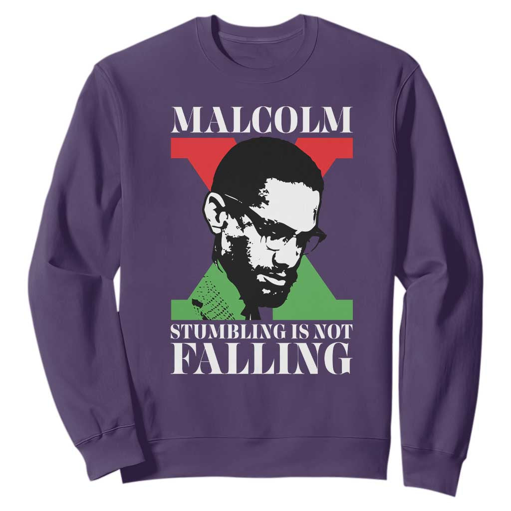 Malcolm X Sweatshirt Stumbling Is Not Falling Black History Leader TS12