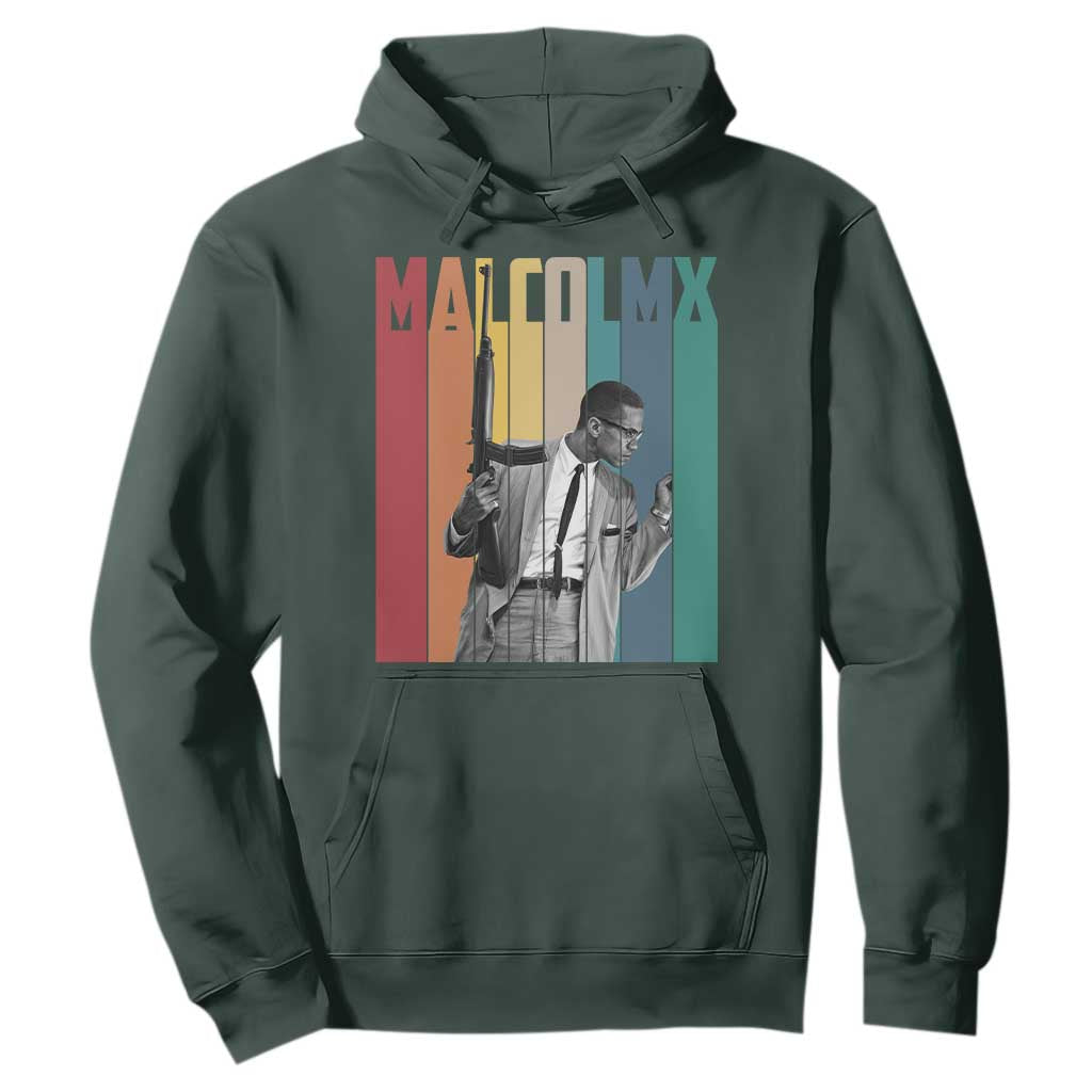 Malcolm X Hoodie Retro Portrait Black Empowerment Heritage Gift - African Pride