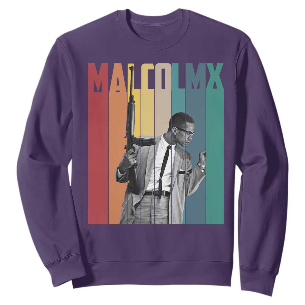 Malcolm X Sweatshirt Retro Portrait Black Empowerment Heritage Gift - African Pride