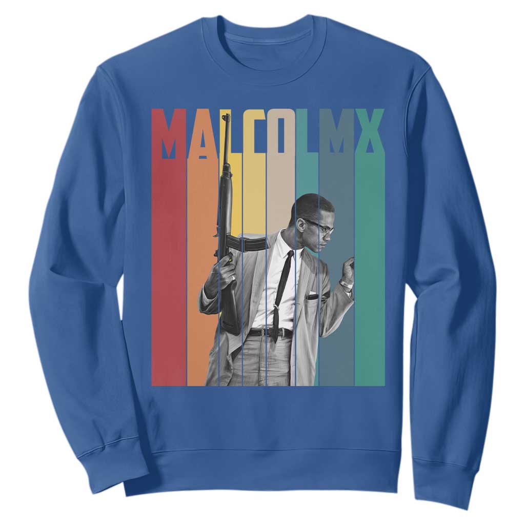 Malcolm X Sweatshirt Retro Portrait Black Empowerment Heritage Gift - African Pride