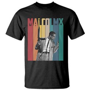Malcolm X T Shirt Retro Portrait Black Empowerment Heritage Gift - African Pride