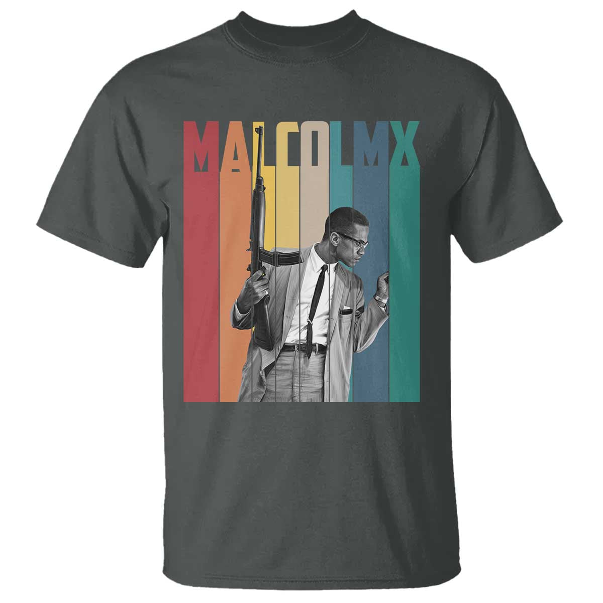Malcolm X T Shirt Retro Portrait Black Empowerment Heritage Gift - African Pride
