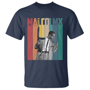Malcolm X T Shirt Retro Portrait Black Empowerment Heritage Gift - African Pride