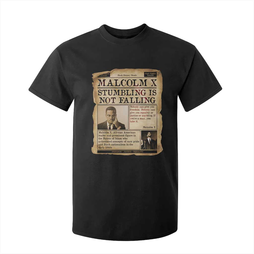Malcolm X T Shirt For Kid Stumbling Is Not Falling Civil Rights Leader TS12