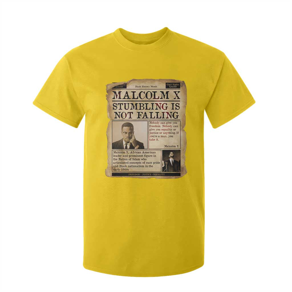 Malcolm X T Shirt For Kid Stumbling Is Not Falling Civil Rights Leader TS12