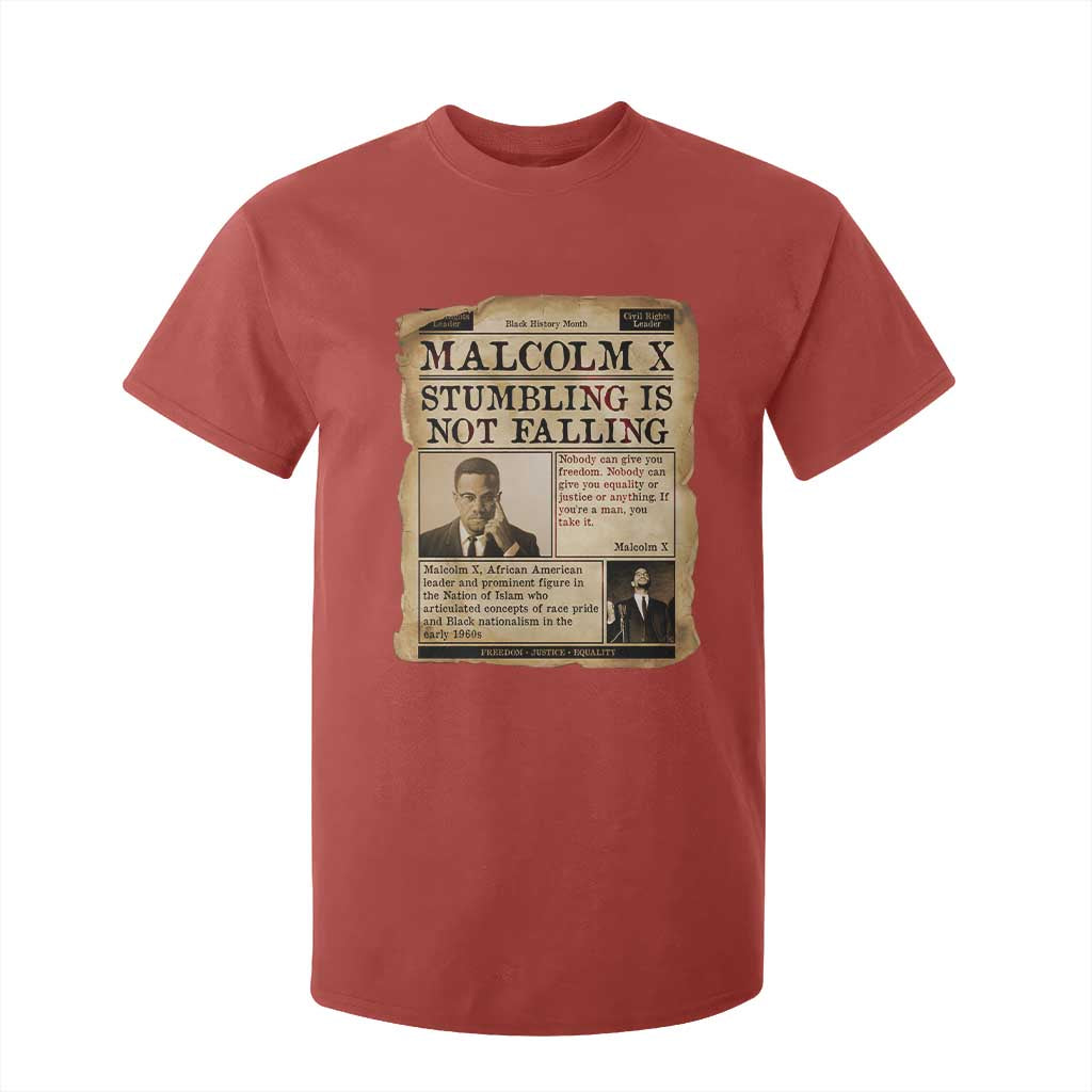 Malcolm X T Shirt For Kid Stumbling Is Not Falling Civil Rights Leader TS12