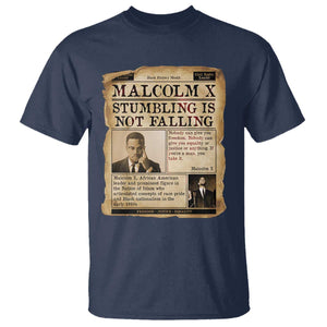 Malcolm X T Shirt Stumbling Is Not Falling Civil Rights Leader TS12