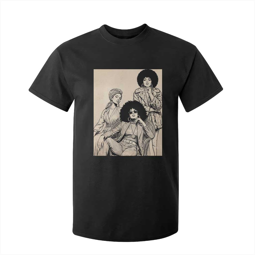 Vintage 70s Afro Queen Black Girl Pride Fashion T Shirt For Kid