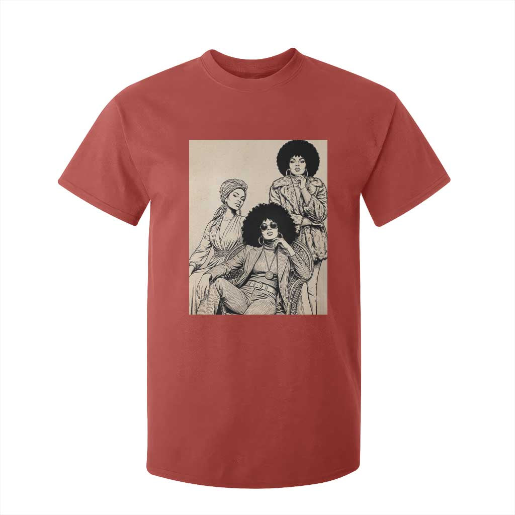 Vintage 70s Afro Queen Black Girl Pride Fashion T Shirt For Kid