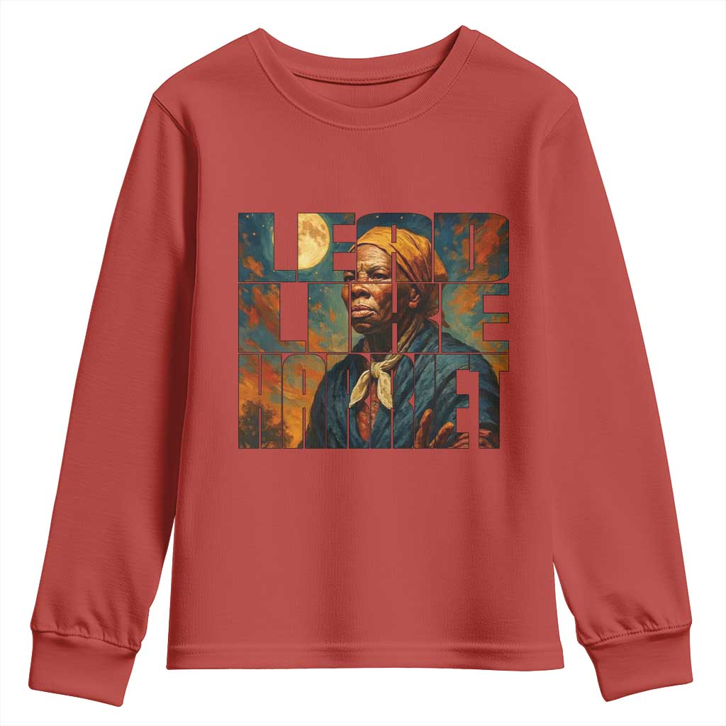 Lead Like Harriet Youth Sweatshirt Black History Month Juneteenth Quote - African Pride