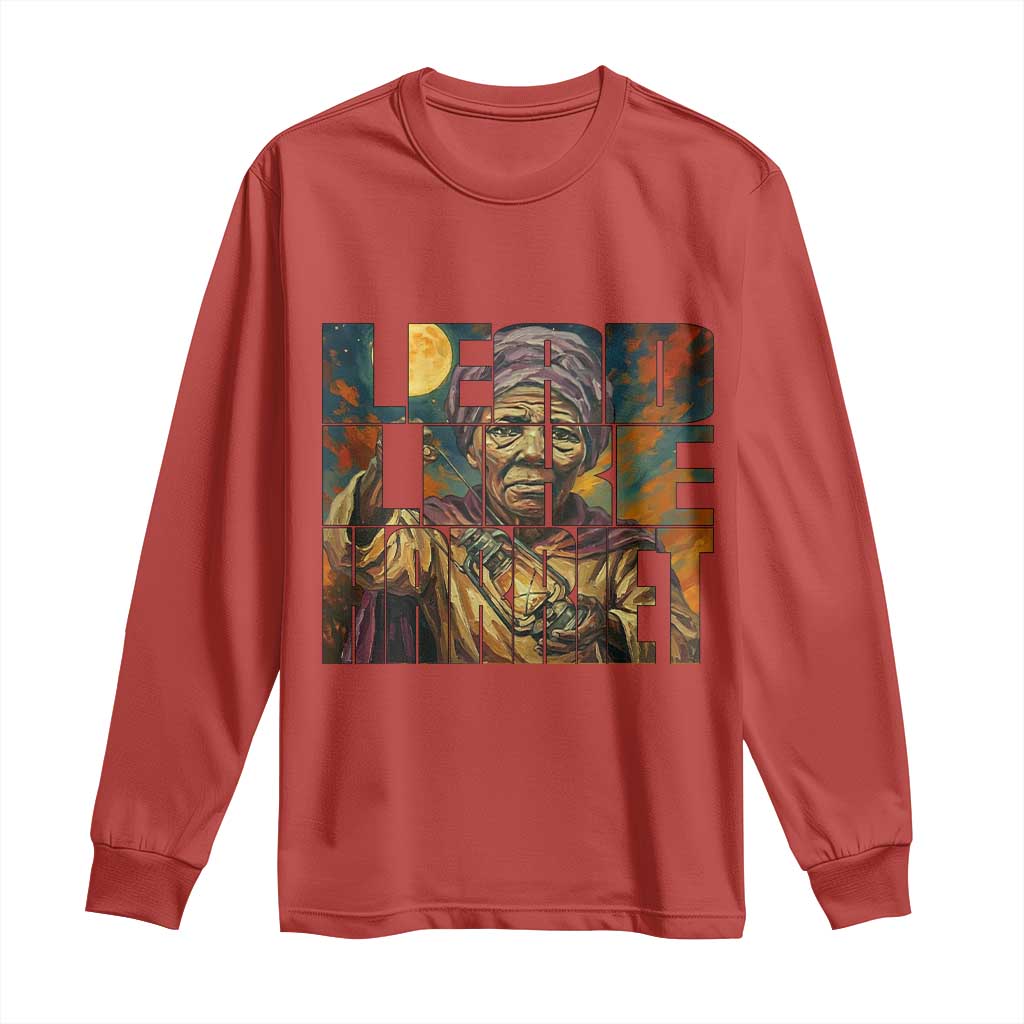 Lead Like Harriet Long Sleeve Shirt Black Women Leadership Quote - African Pride