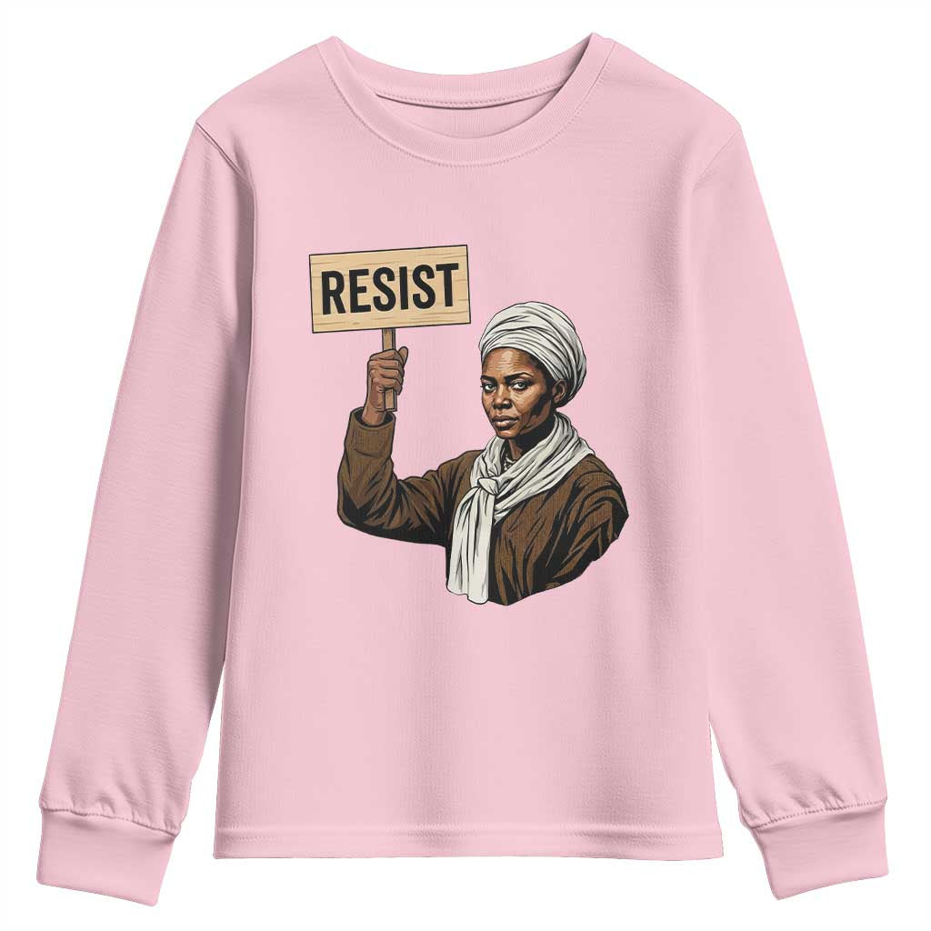 Funny Harriet Tubman Says Resist Youth Sweatshirt Black Pride Inspiration Gift - African Pride