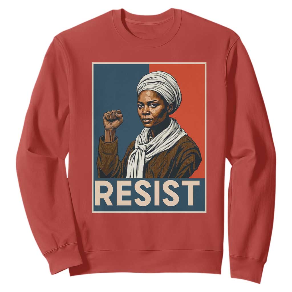 Funny Harriet Tubman Says Resist Sweatshirt Strong Black Woman Leader - African Pride
