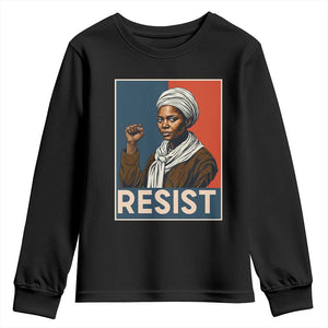 Funny Harriet Tubman Says Resist Youth Sweatshirt Strong Black Woman Leader - African Pride