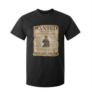 Vintage Harriet Tubman Poster T Shirt For Kid Wanted For Helping Slaves Escape
