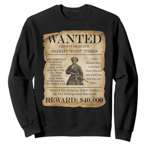 Vintage Harriet Tubman Poster Sweatshirt Wanted For Helping Slaves Escape