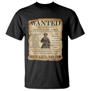 Vintage Harriet Tubman Poster T Shirt Wanted For Helping Slaves Escape