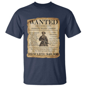 Vintage Harriet Tubman Poster T Shirt Wanted For Helping Slaves Escape