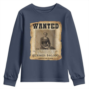 Harriet Tubman Wanted Reward Poster Youth Sweatshirt Freedom Or Death