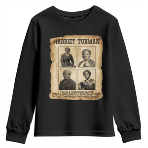Vintage Harriet Tubman Poster Youth Sweatshirt I Freed A Thousand People