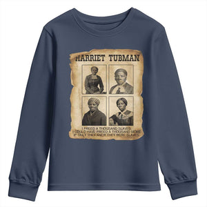 Vintage Harriet Tubman Poster Youth Sweatshirt I Freed A Thousand People