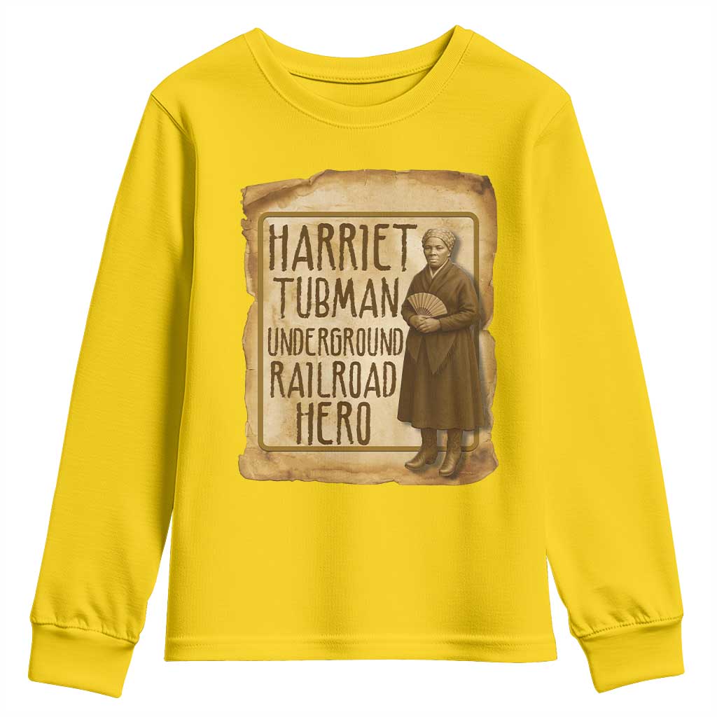 Underground Railroad Hero Harriet Tubman Youth Sweatshirt Feminist History Gift