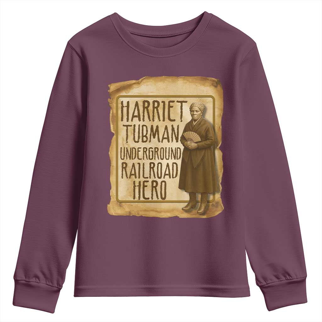 Underground Railroad Hero Harriet Tubman Youth Sweatshirt Feminist History Gift