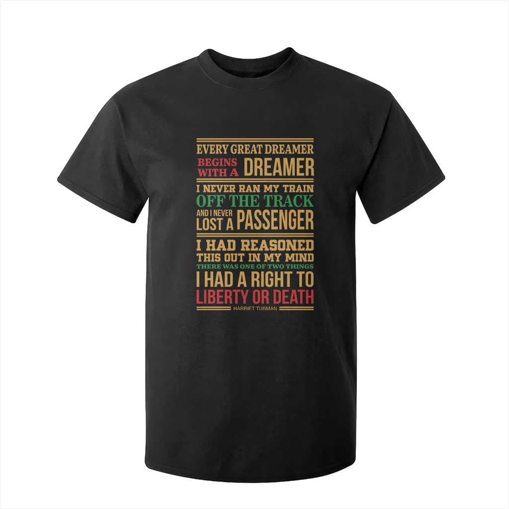 Harriet Tubman Powerful Quote T Shirt For Kid Strong Black Women Pride