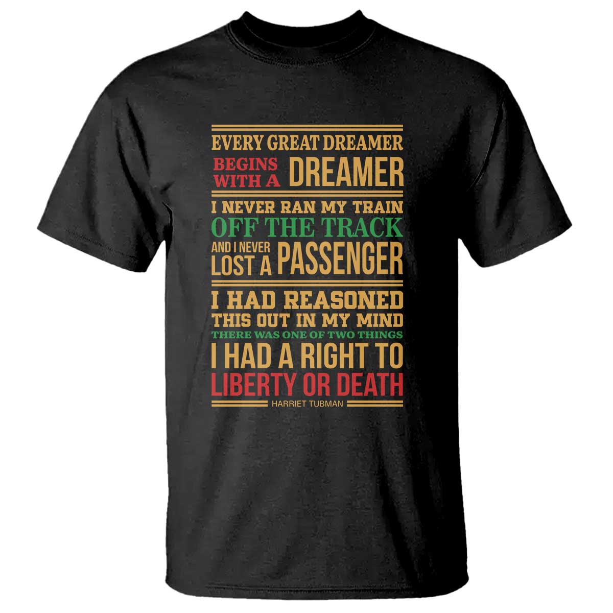 Harriet Tubman Powerful Quote T Shirt Strong Black Women Pride