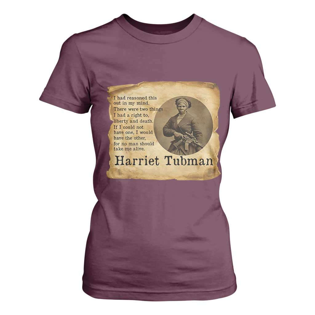 Harriet Tubman Quote T Shirt For Women Liberty Or Death Empowerment Gift
