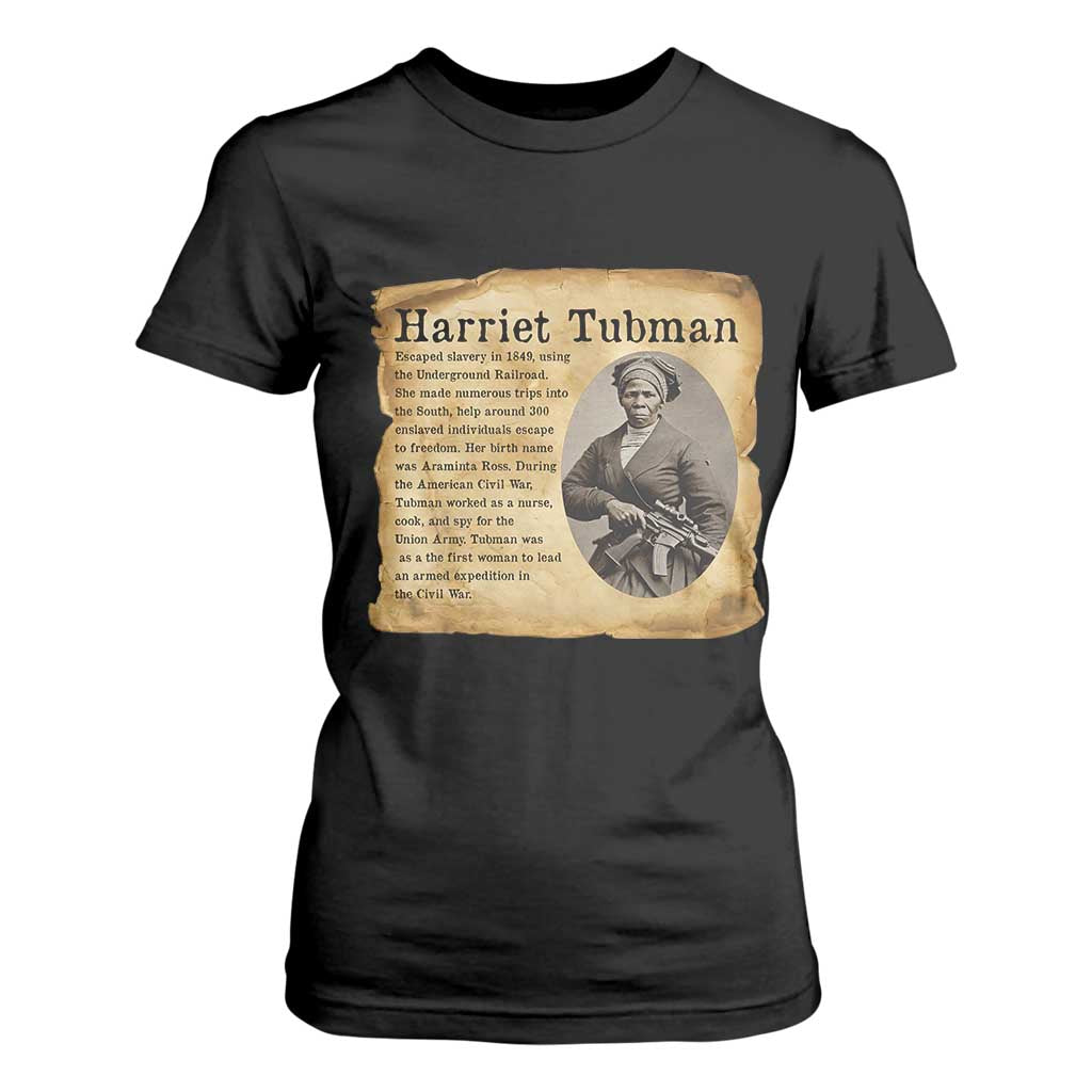 Vintage Harriet Tubman Poster T Shirt For Women Female Empowerment History Gift