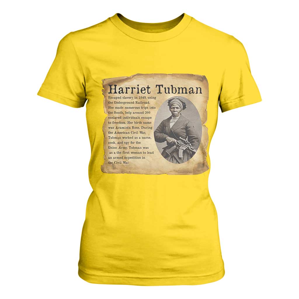 Vintage Harriet Tubman Poster T Shirt For Women Female Empowerment History Gift