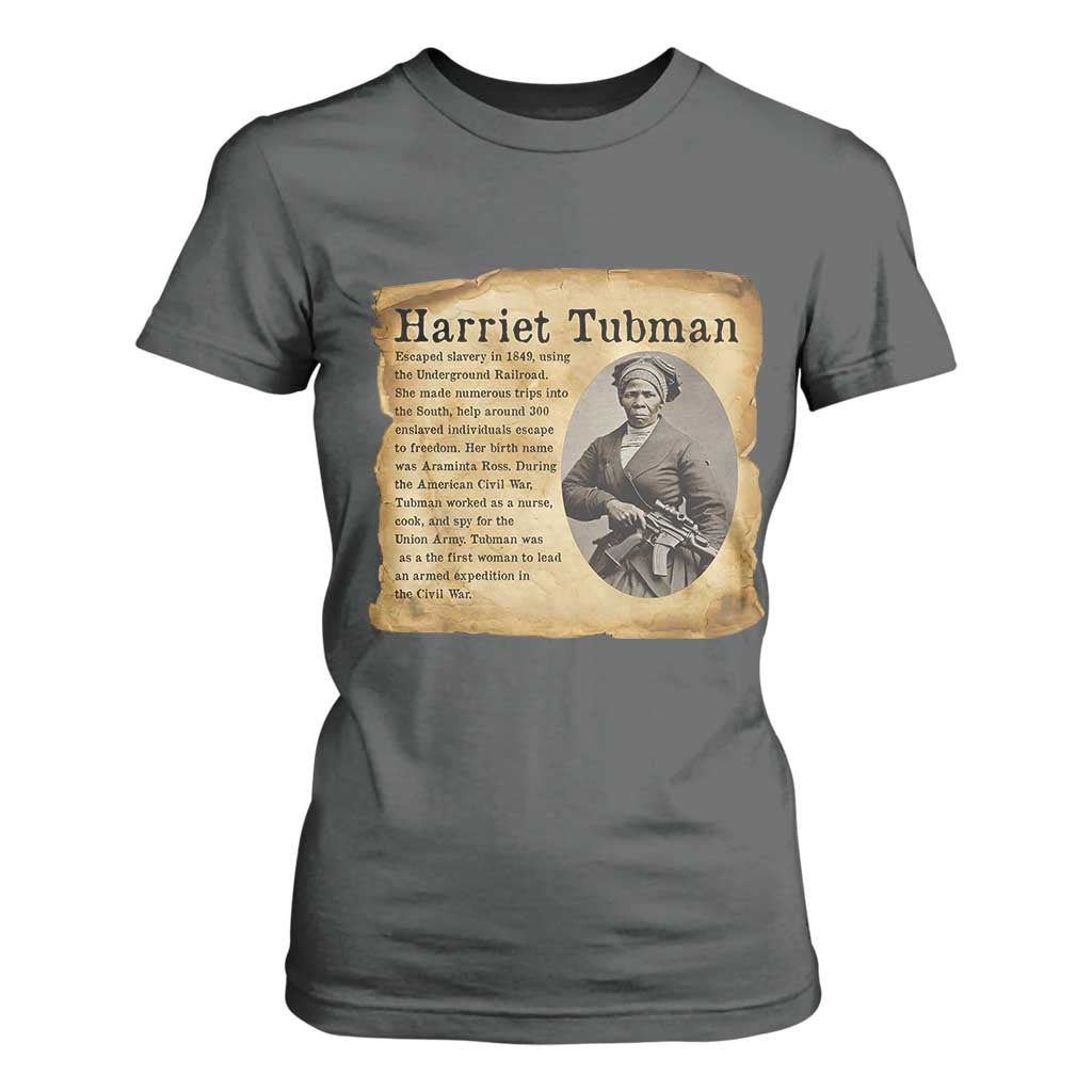 Vintage Harriet Tubman Poster T Shirt For Women Female Empowerment History Gift