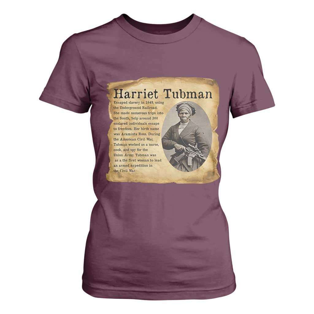 Vintage Harriet Tubman Poster T Shirt For Women Female Empowerment History Gift