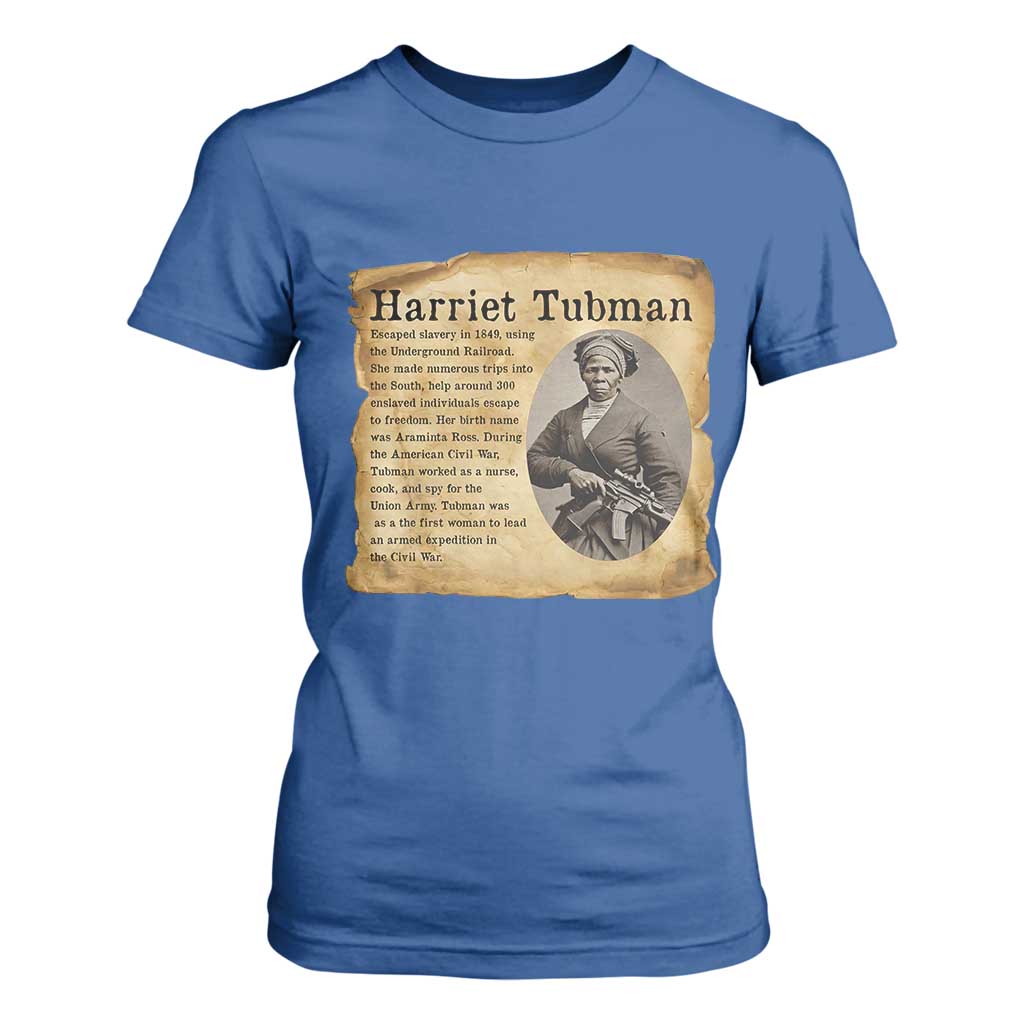 Vintage Harriet Tubman Poster T Shirt For Women Female Empowerment History Gift