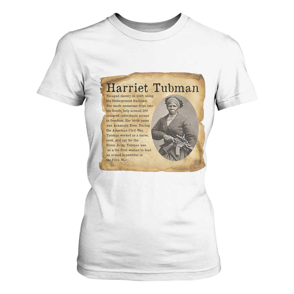 Vintage Harriet Tubman Poster T Shirt For Women Female Empowerment History Gift