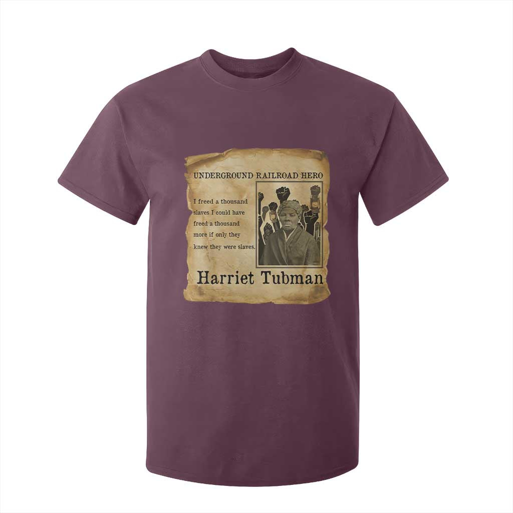 Harriet Tubman Quote T Shirt For Kid I Freed A Thousand People Vintage Poster