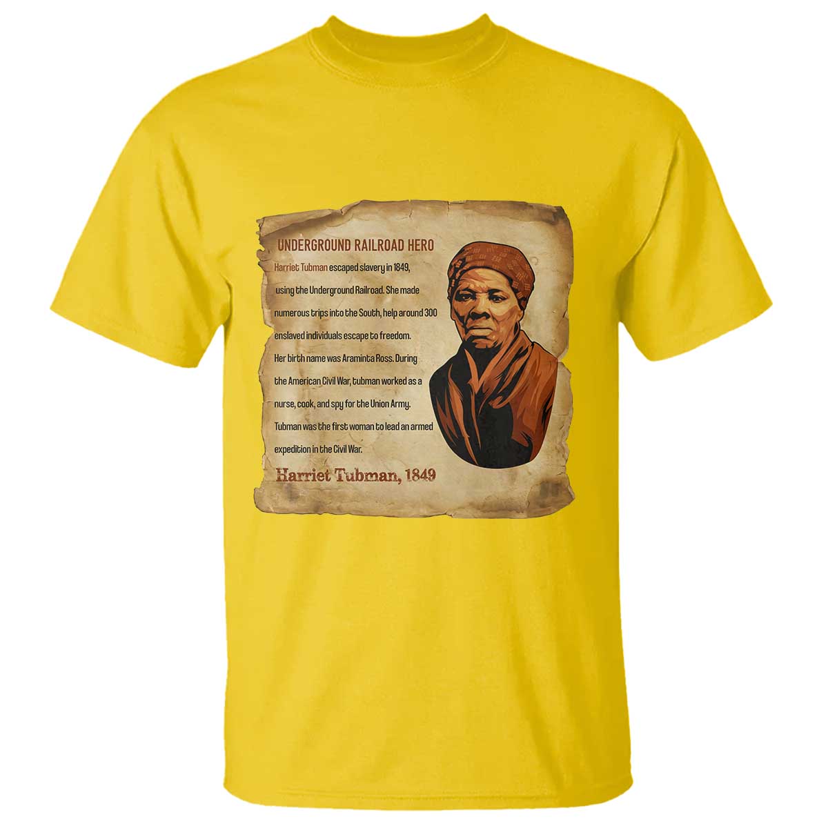 Harriet Tubman T Shirt Black American Hero Underground Railroad