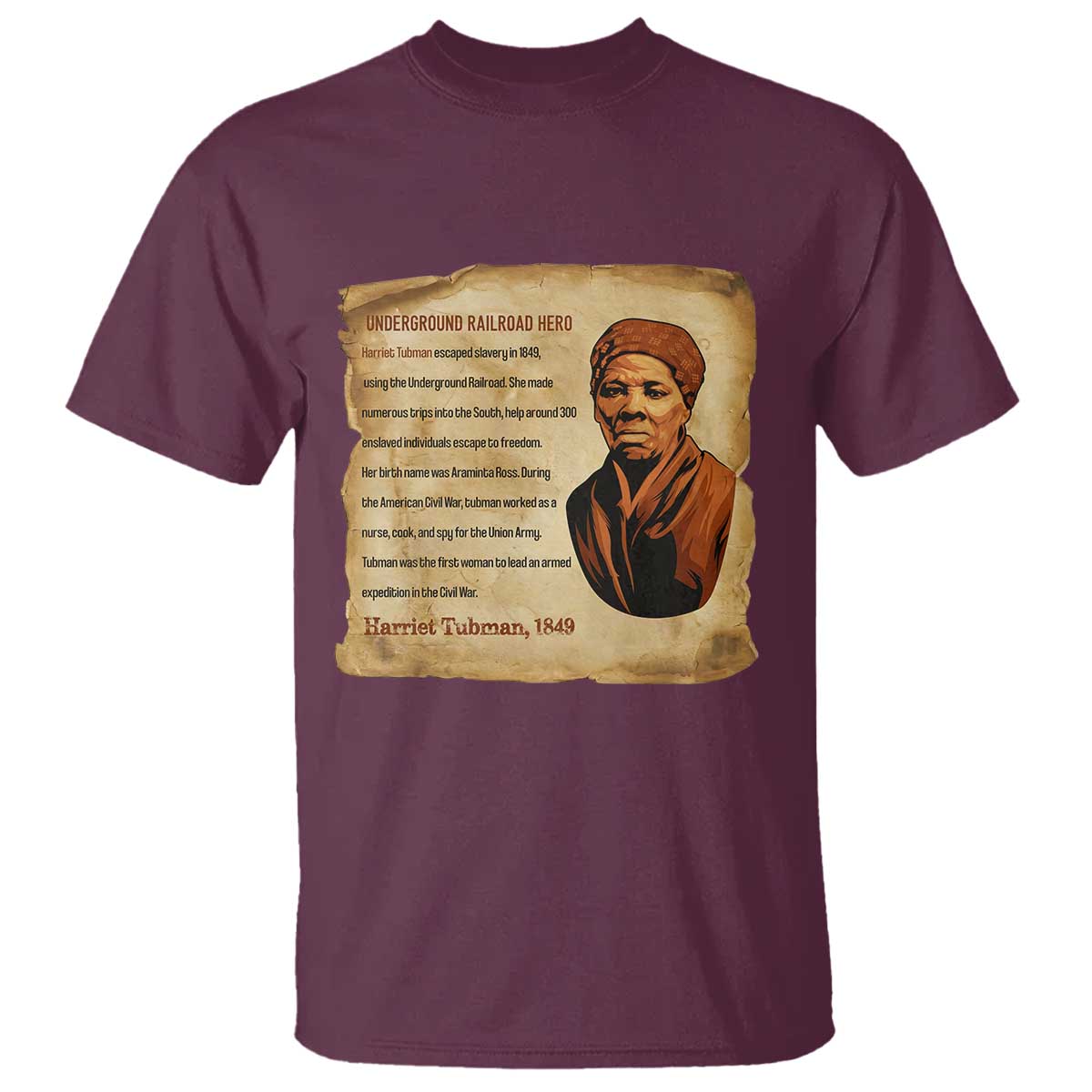 Harriet Tubman T Shirt Black American Hero Underground Railroad