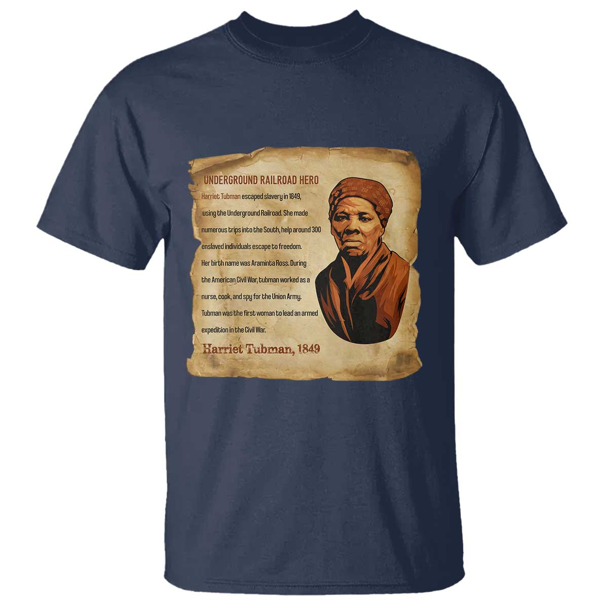 Harriet Tubman T Shirt Black American Hero Underground Railroad