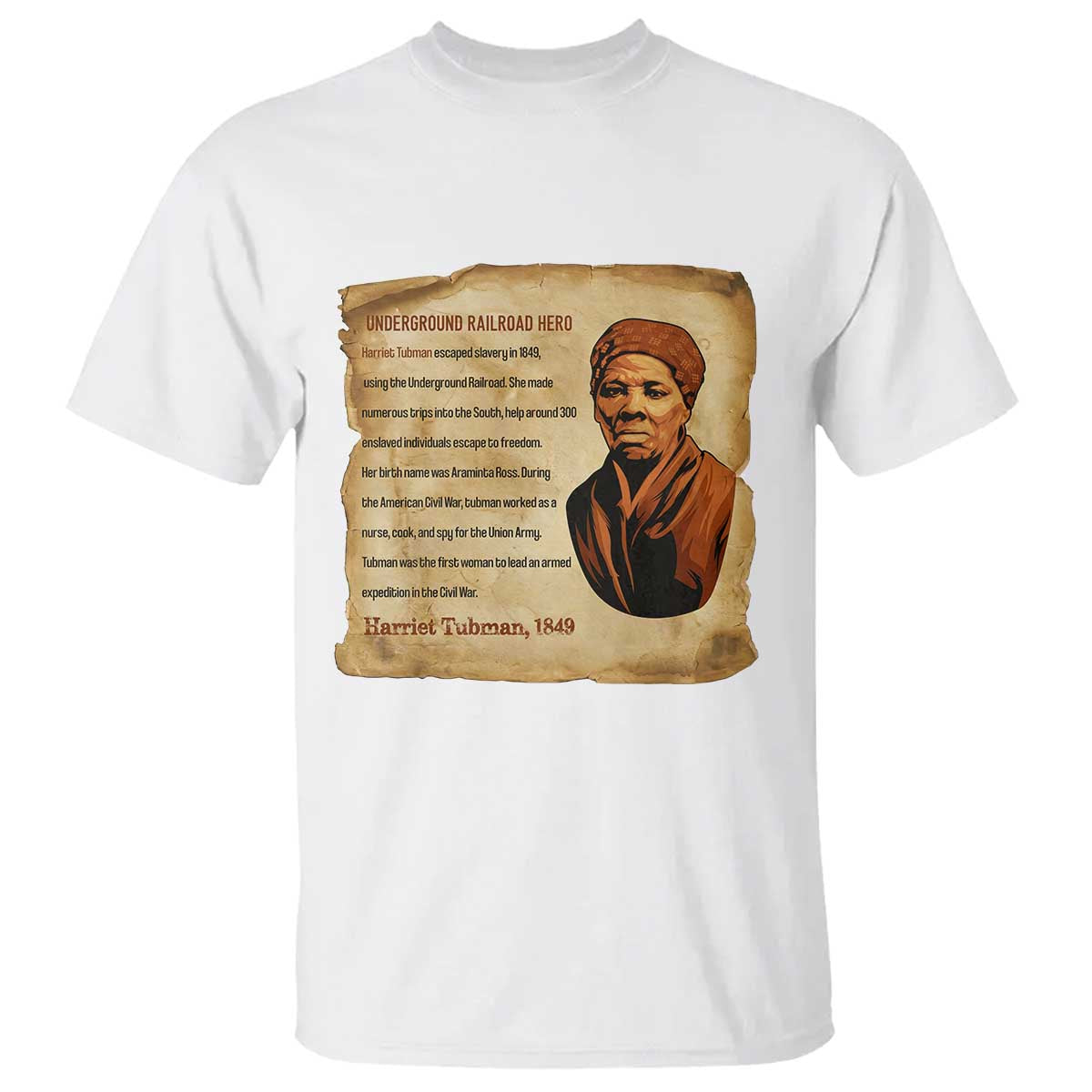 Harriet Tubman T Shirt Black American Hero Underground Railroad