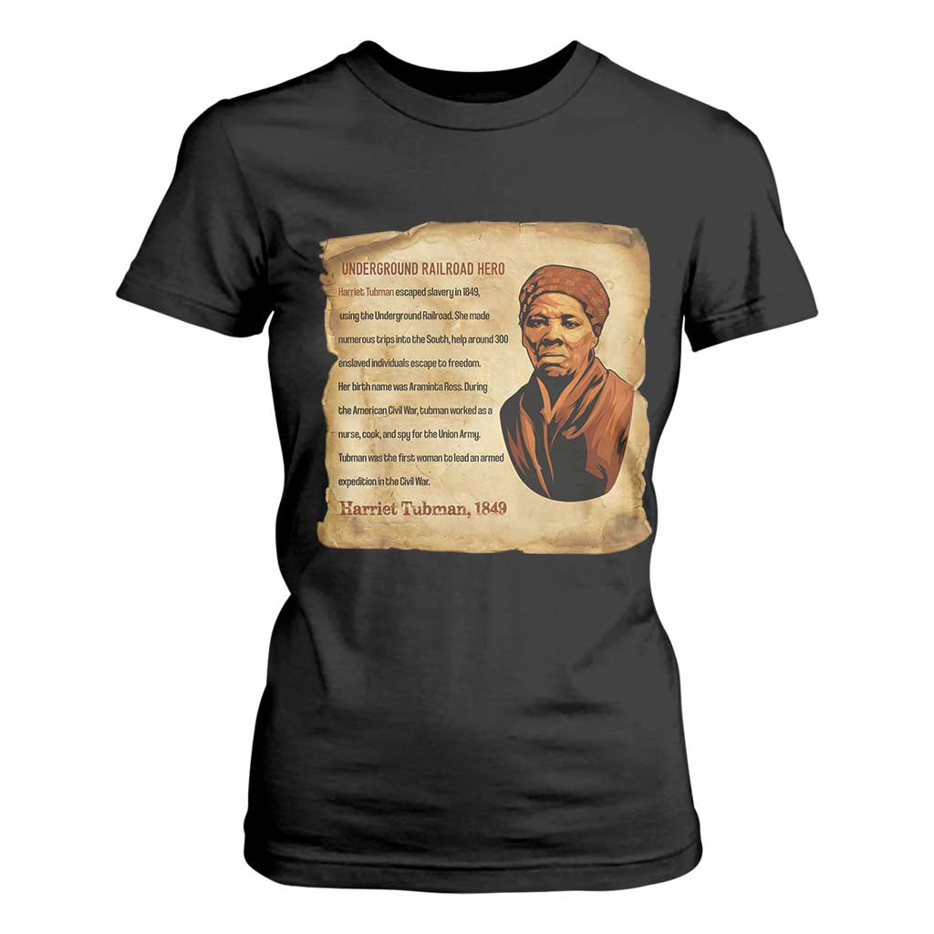 Harriet Tubman T Shirt For Women Black American Hero Underground Railroad