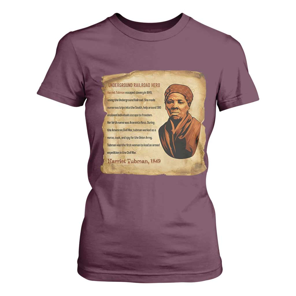 Harriet Tubman T Shirt For Women Black American Hero Underground Railroad