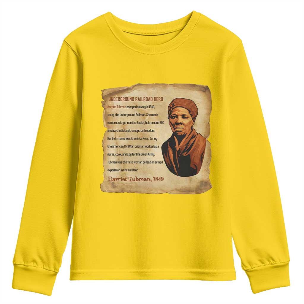 Harriet Tubman Youth Sweatshirt Black American Hero Underground Railroad